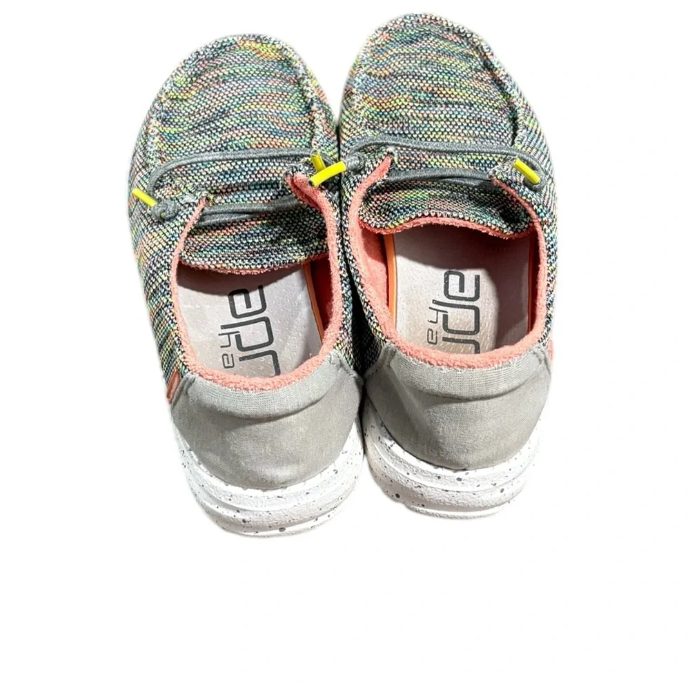 Hey Dude Multicolored Peacock Pink Woven Fabric and Slip-On Design